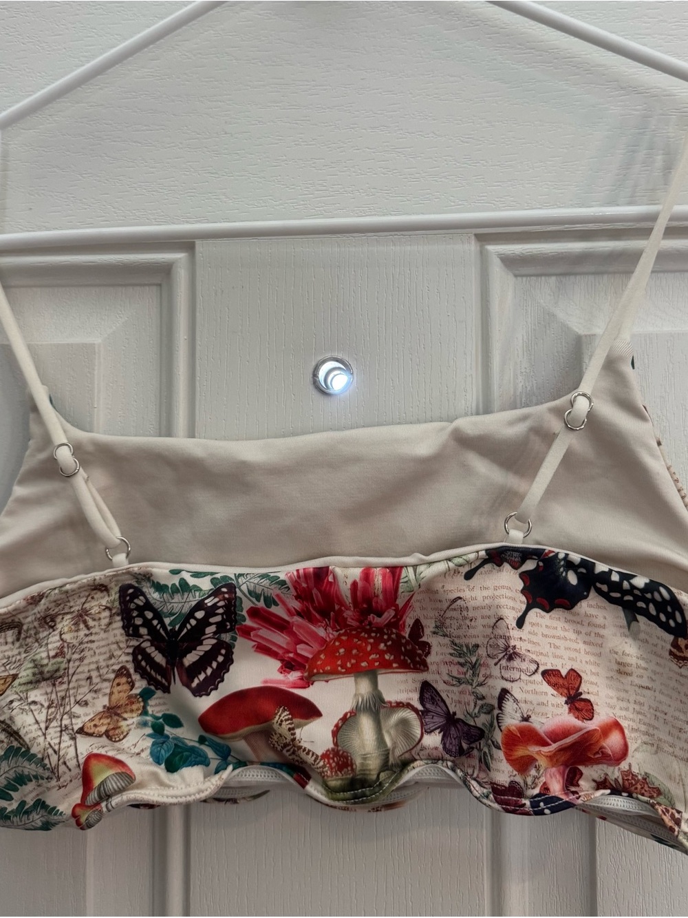 Anthropologie The LyreBird Skin Seamlessly Square-Neck Bra Mushroom Print L/XL - Picture 6 of 8